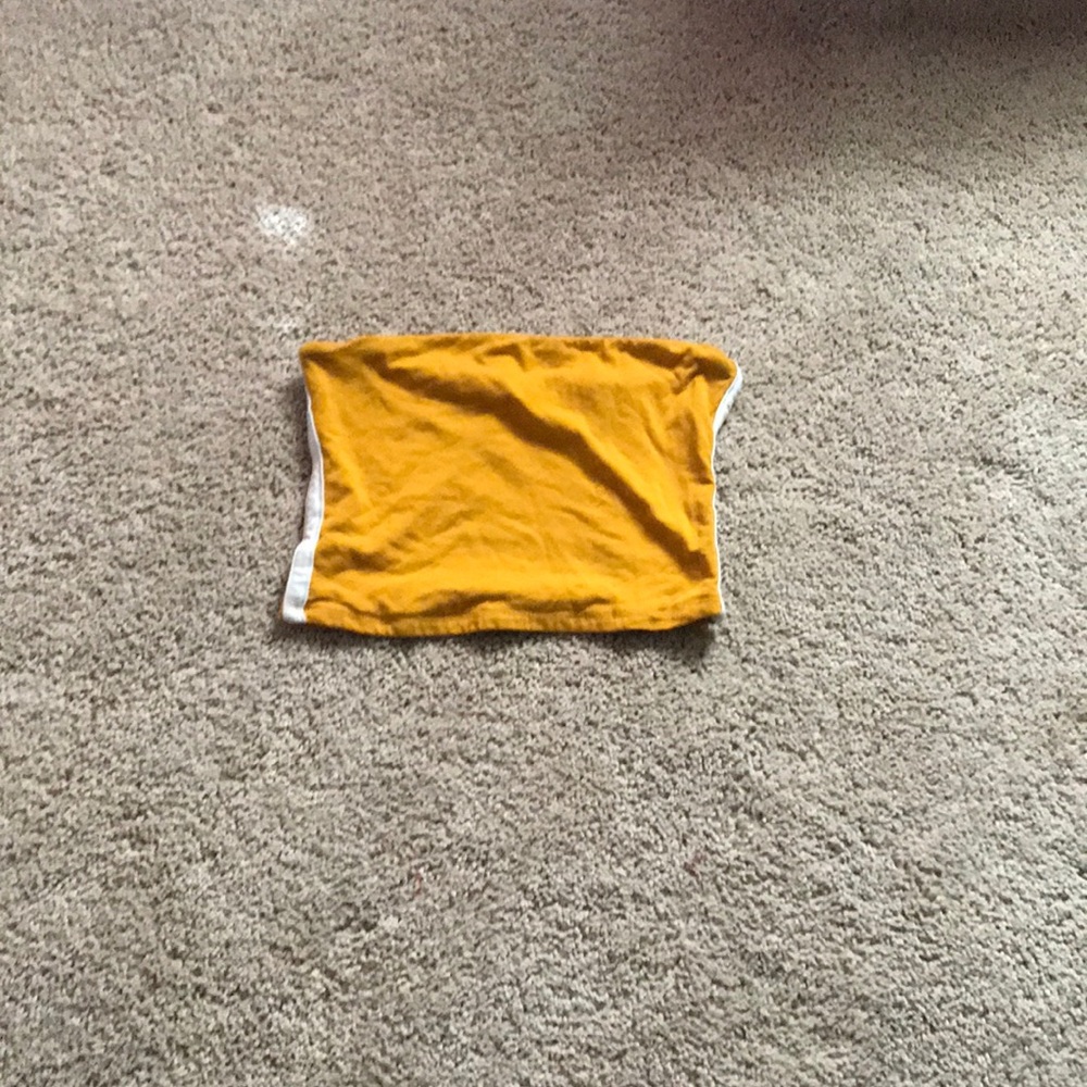 Yellow tube top.
